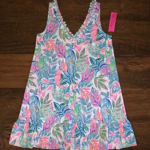 Lilly Pulitzer M Toucan Do It Better CAMILLA DRESS Swing Pom Pom V-Neck NWT